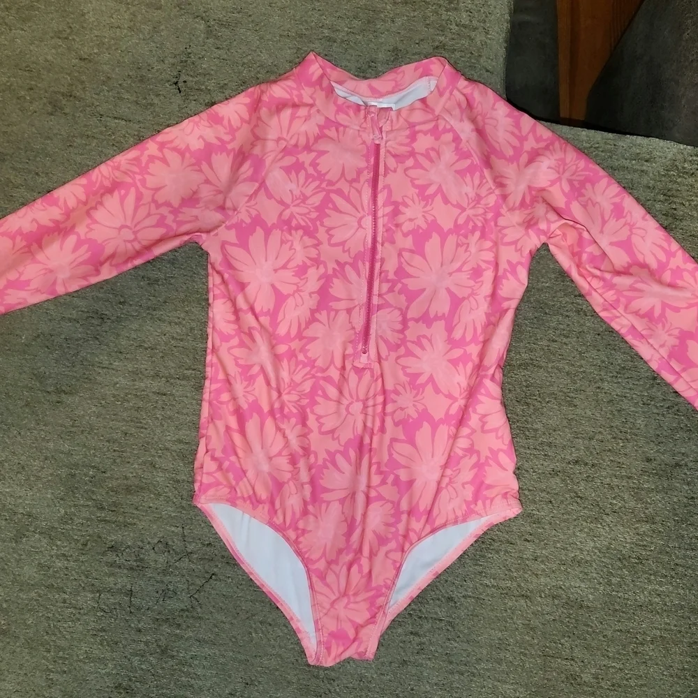 Limited Too Pink Floral Kids Swim One Piece